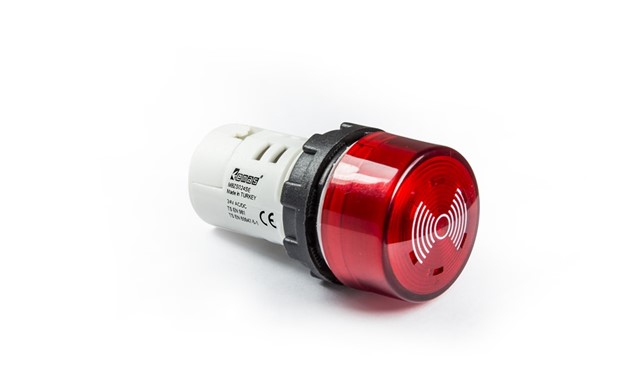 MB Serisi Plastik LED'li 24V AC/DC 22 mm Buzzer